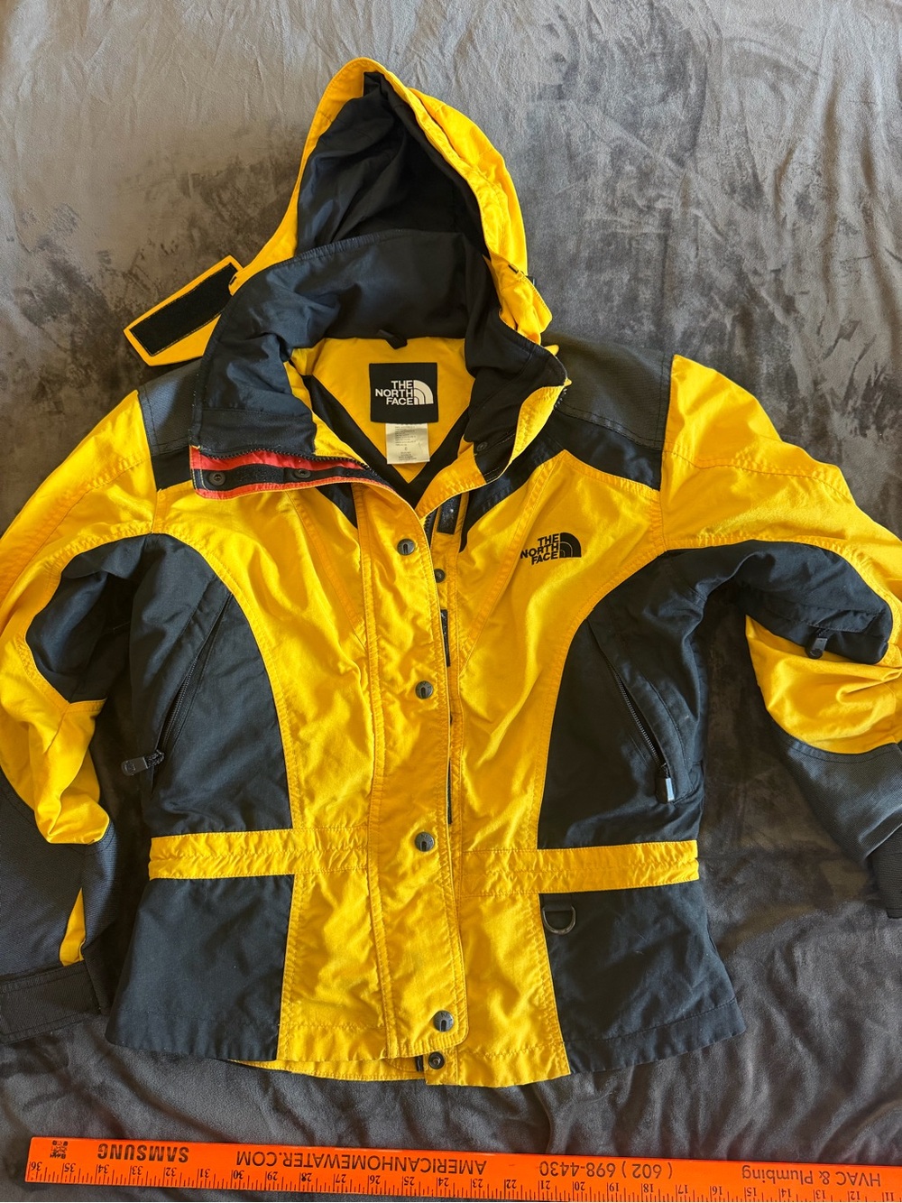 Vintage North Face Yellow and Black Ski Jacket